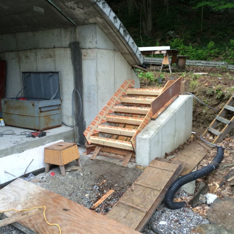Stairs installed ready for concrete.